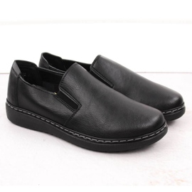 Chaussures à enfiler confortables pour femmes, noires Unisoft 5932 le noir 2