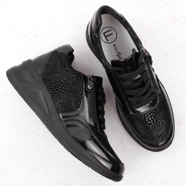 Chaussures compensées femme en cuir noir Filippo DP6352 le noir 4