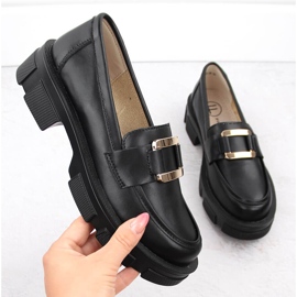 Chaussures en cuir, mocassins femme noirs Filippo DP6099 1