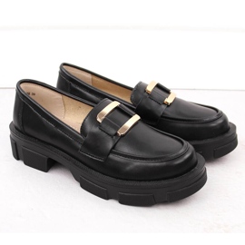 Chaussures en cuir, mocassins femme noirs Filippo DP6099 2