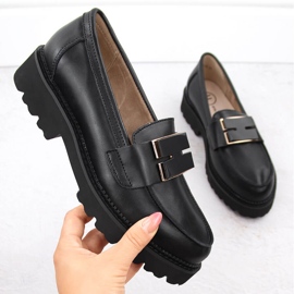 Mocassins femme Filippo DP6450 en cuir noir le noir 1