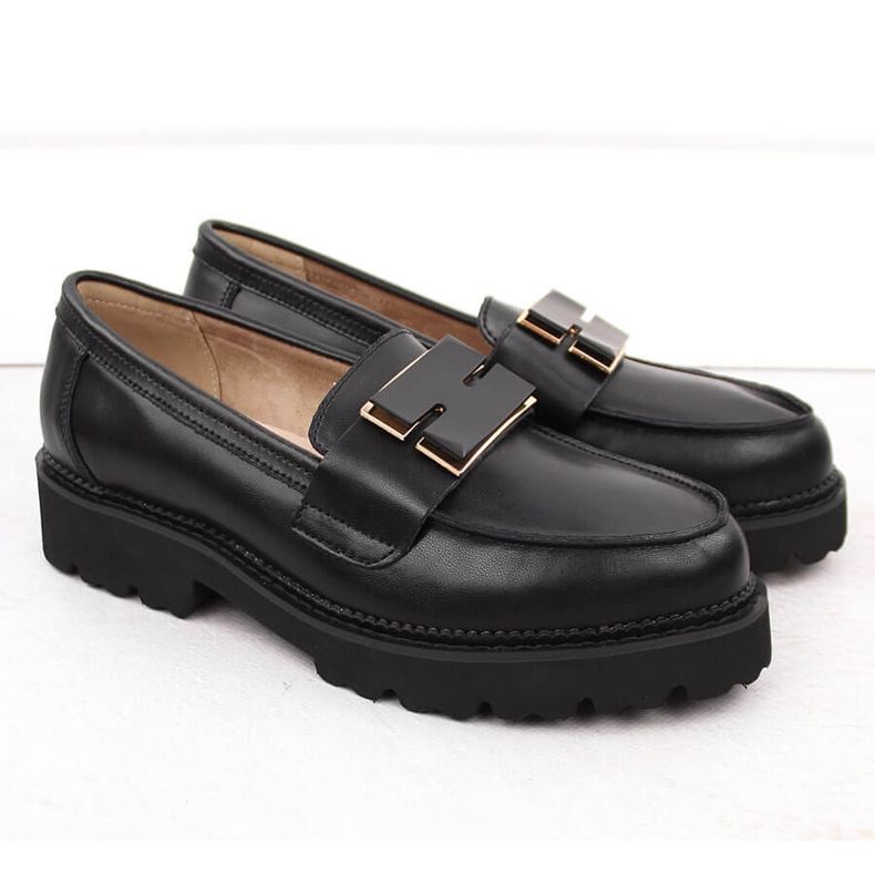 Mocassins femme Filippo DP6450 en cuir noir 2