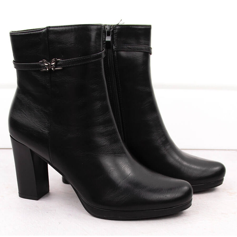 M. DASZYŃSKI Bottines isolées noires pour femmes M.Daszyński AF125-22 le noir 2