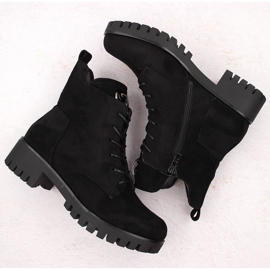 M. DASZYŃSKI Bottes en daim à talon haut et plateforme, isolées noires M.Daszyński MR1813-38 le noir 3