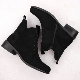 M. DASZYŃSKI Bottes à lacets et fermeture éclair pour femmes isolées noir M.Daszyński SA198-24 le noir 3