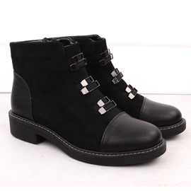 M. DASZYŃSKI Bottines noires isolées en daim pour femmes M.Daszyński SA252-4 le noir 2
