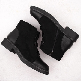 M. DASZYŃSKI Bottines noires isolées en daim pour femmes M.Daszyński SA252-4 le noir 3