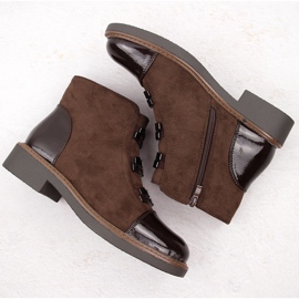 M. DASZYŃSKI Bottes marron isolées en daim pour femmes M.Daszyński SA252-4 brun 3