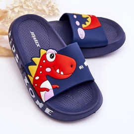 Chaussons Mousse Enfant Dinosaure Bleu Marine Dario 2
