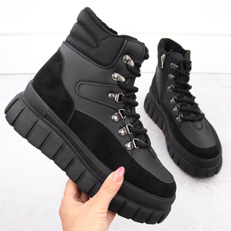 Bottines noires pour femmes à plateforme épaisse News 7928 1