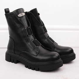 Bottines noires pour femmes sur plateforme Jezzi RMR2150-19 2