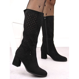 M. DASZYŃSKI Bottines ajourées en daim noir M.Daszyński SA156-10B le noir 3