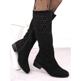 M. DASZYŃSKI Bottines ajourées en daim noir M.Daszyński SA198-33 le noir 2