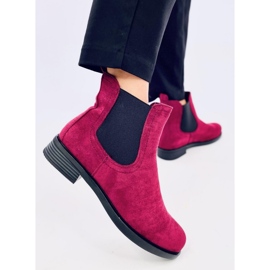 Bottines Chelsea en daim avec caoutchouc Terra Wine rouge 5