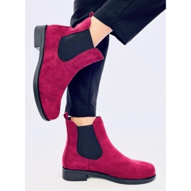 Bottines Chelsea en daim avec caoutchouc Terra Wine rouge 4