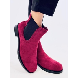 Bottines Chelsea en daim avec caoutchouc Terra Wine rouge 3