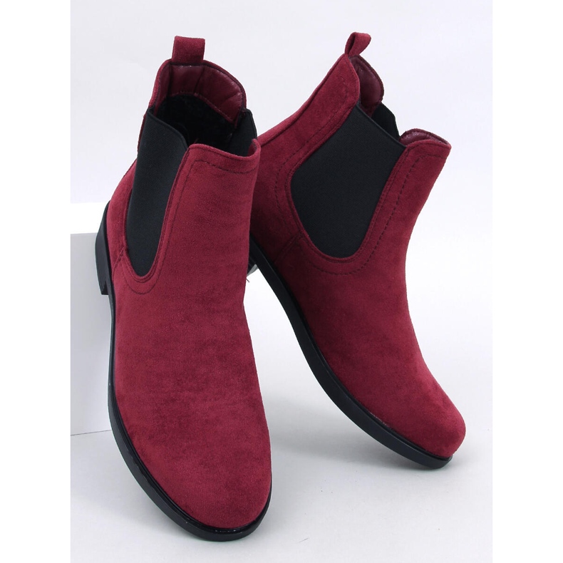 Bottines Chelsea en daim avec caoutchouc Terra Wine rouge 1