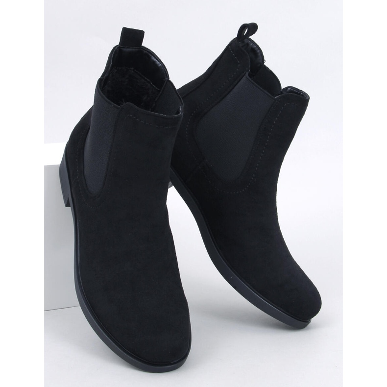 Bottines Chelsea en daim avec caoutchouc Terra Black le noir 1