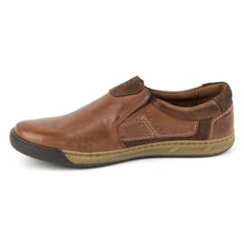 KOMODO Chaussures à enfiler en cuir pour hommes 934K marron brun 1