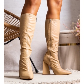 Bottines à talons beiges Princip 1
