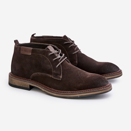 Bottines à lacets en daim pour hommes Big Star OO174145 Marron foncé brun 1