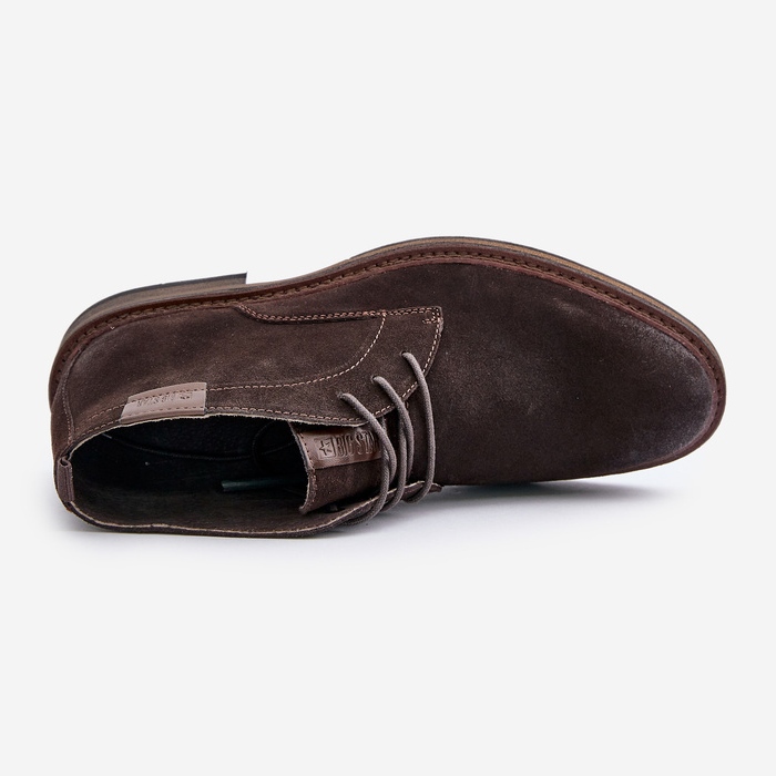 Bottines à lacets en daim pour hommes Big Star OO174145 Marron foncé brun 2