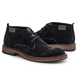 Bottes à lacets en daim pour hommes Big Star OO174146 noir le noir 7