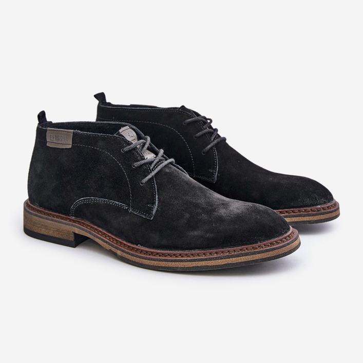 Bottes à lacets en daim pour hommes Big Star OO174146 noir 1