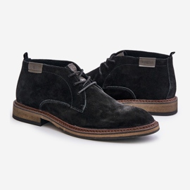 Bottes à lacets en daim pour hommes Big Star OO174146 noir le noir 4