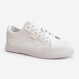 Baskets pour hommes en cuir écologique Big Star OO174020 Hi-Poly System blanc blanche 1