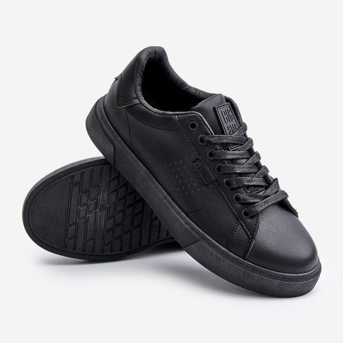 Baskets pour hommes en cuir écologique Big Star OO174117 Noir le noir 2