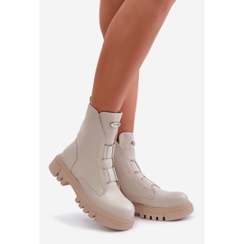Bottes De Travail Isolées Pour Femmes Avec Fermeture Éclair, Cuir Écologique, Beige Clair Mailyra 1 Bottes De Travail Isolées Pour Femmes Avec Fermeture Éclair, Cuir Écologique, Beige Clair Mailyra 1