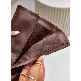 Bottes isolées pour femmes avec fermeture éclair en cuir écologique marron Tialethe brun 2