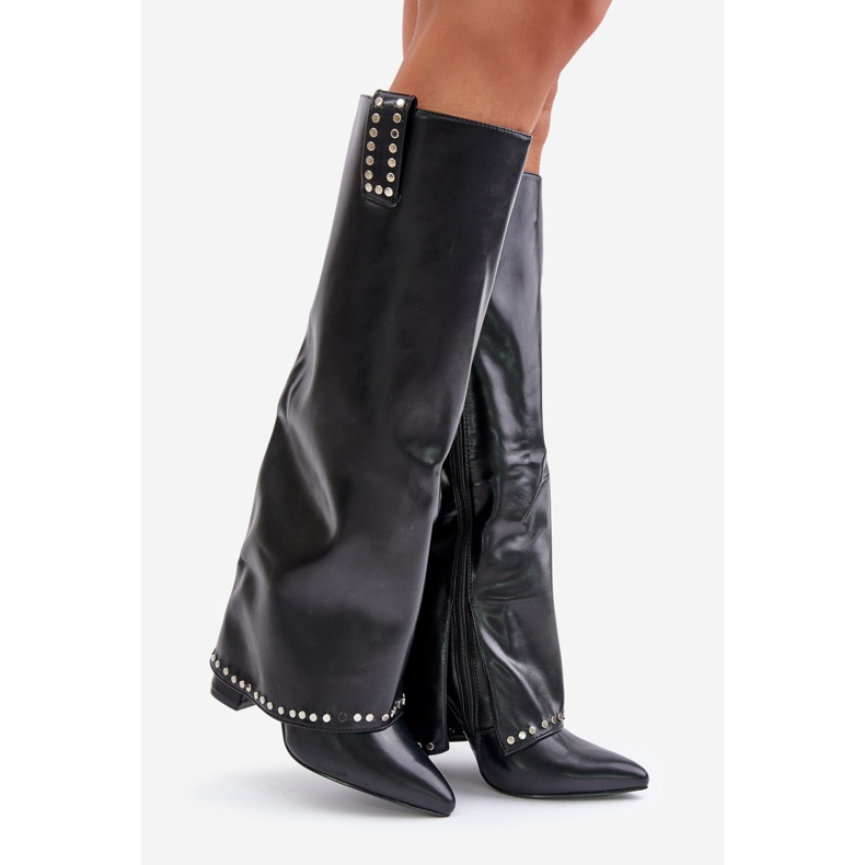 Bottines à talon relevé pour femme, noir Kaielia 1