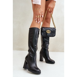 Cuissardes à talons hauts en cuir écologique, Noir Riamaya le noir 2 Cuissardes à talons hauts en cuir écologique, Noir Riamaya le noir 2