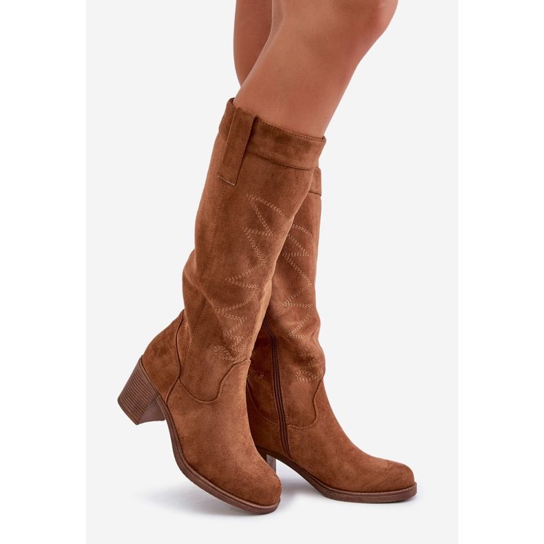 Cuissardes à talons hauts pour femmes Camel Erisorae brun 1