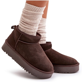 Bottes de neige à plateforme en daim pour femmes marron Nereviana brun 11