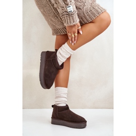 Bottes de neige à plateforme en daim pour femmes marron Nereviana brun 4