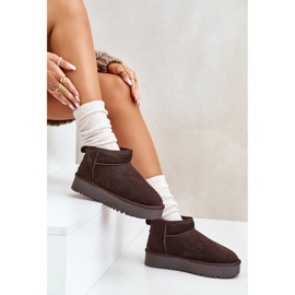 Bottes de neige à plateforme en daim pour femmes marron Nereviana brun 7