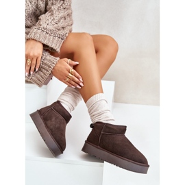 Bottes de neige à plateforme en daim pour femmes marron Nereviana brun 8