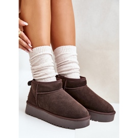 Bottes de neige à plateforme en daim pour femmes marron Nereviana brun 9