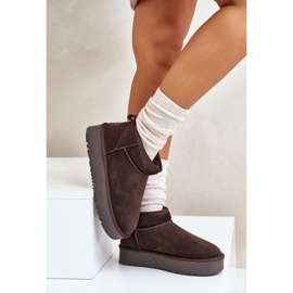 Bottes de neige à plateforme en daim pour femmes marron Nereviana brun 10