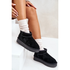 Bottes de neige à plateforme en daim pour femmes noires Nereviana le noir 10