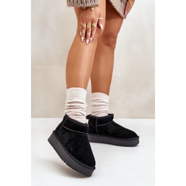 Bottes de neige à plateforme en daim pour femmes noires Nereviana le noir 4
