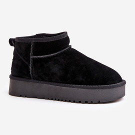 Bottes de neige à plateforme en daim pour femmes noires Nereviana le noir 6