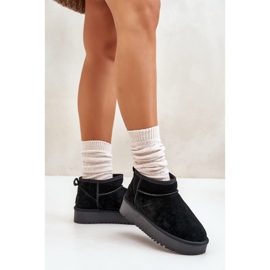 Bottes de neige à plateforme en daim pour femmes noires Nereviana le noir 5