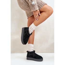 Bottes de neige à plateforme en daim pour femmes noires Nereviana le noir 7