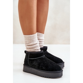 Bottes de neige à plateforme en daim pour femmes noires Nereviana le noir 8