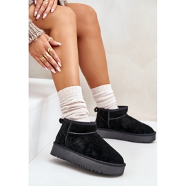 Bottes de neige à plateforme en daim pour femmes noires Nereviana le noir 9