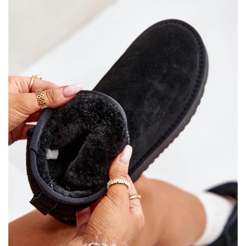 Bottes de neige à plateforme en daim pour femmes noir Rianaella 2